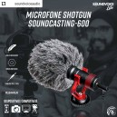 Microfone Soundvoice Shotgun Soundcasting 600 para Câmera DSLR/Celular/Notebook/PC