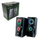Caixa de Som Gamer Multilaser - SP330 P2+USB Stereo 2.0 15W RMS LED RGB  